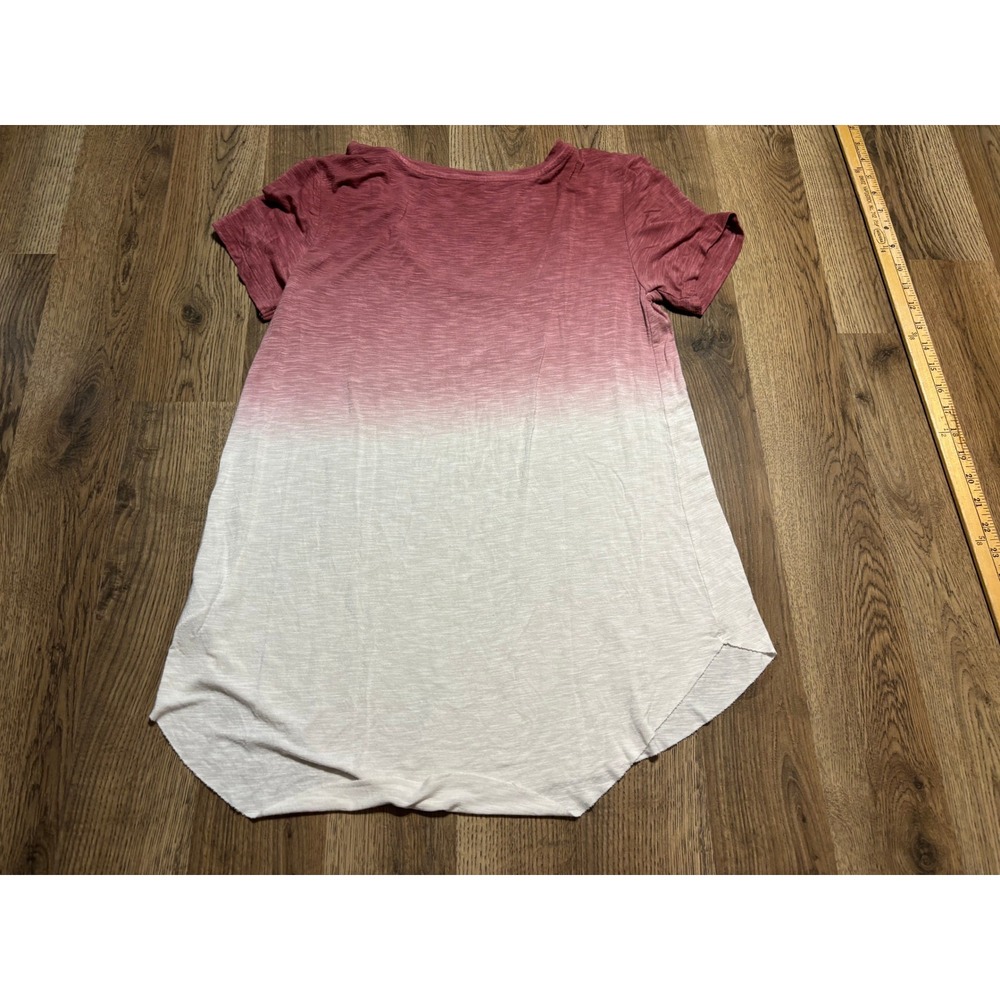 American Eagle Soft & Sexy Shirt Women Size M Pink Ombre Slub Knit Dip Dye